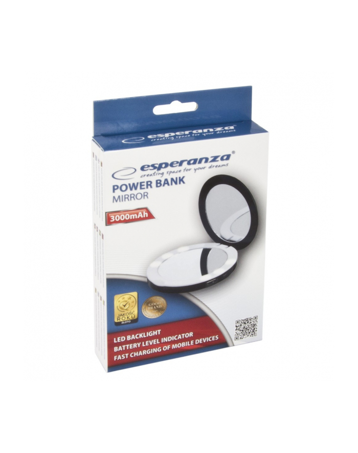 esperanza Power bank 3000 mah z lusterkiem czarny główny