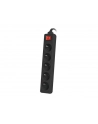 lanberg Listwa zasilająca 3m, czarna, 5 gniazd, z wyłącznikiem, kabel wykonany z pełnej miedzi - nr 6