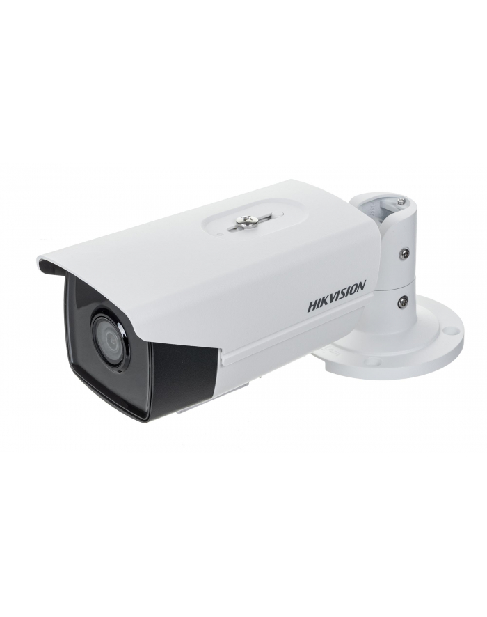 Hikvision kamera DS-2CD2T43G0-I5(4mm) w obudowie tulejowej. Rozdzielczość 4 MP, przetwornik: 1/3?, zasięg IR EXIR do 50m, obiektyw: 4mm/F1.6, kąt poziomy: 78°, wbudowany sklot na kartę microSD do 128GB, zasilanie 12VDC/PoE główny