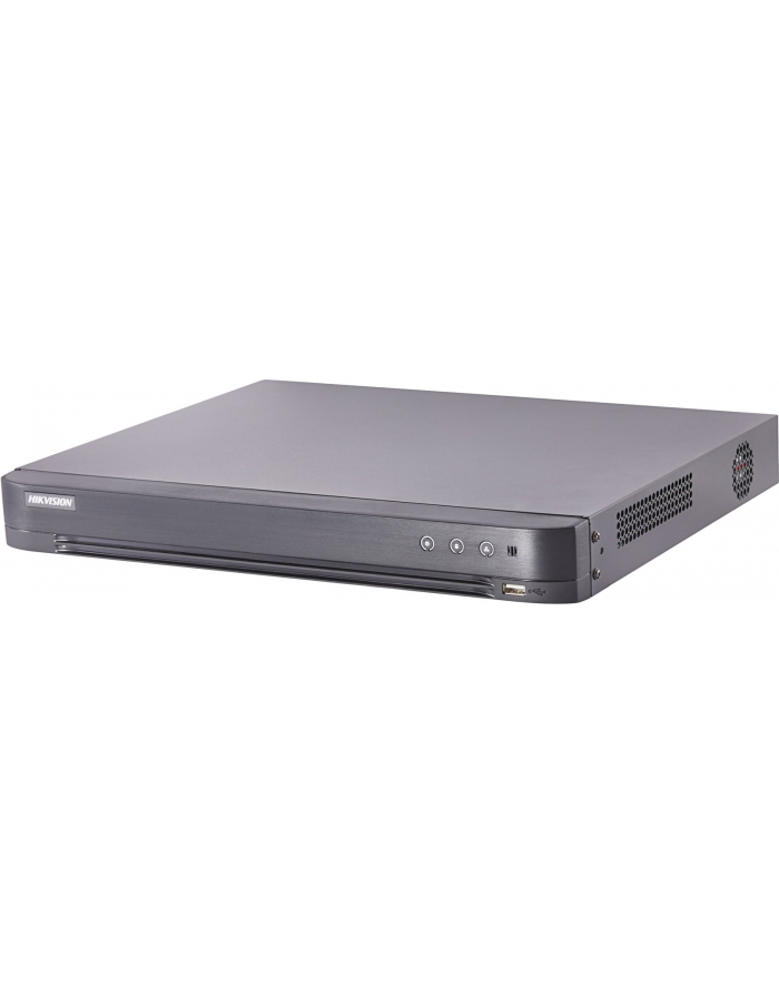 Hikvision rejestrator Turbo-HD DS-7208HQHI-K2 A. 8 wejść wizyjnych BNC, max. parametry zapisu 3MP@15kl-s, możliwość podłączenia 2 kanałów IP, 2 interfejsy SATA max. 6TB, 2xUSB 2.0, 1xRS-485, zasilanie 12VDC główny