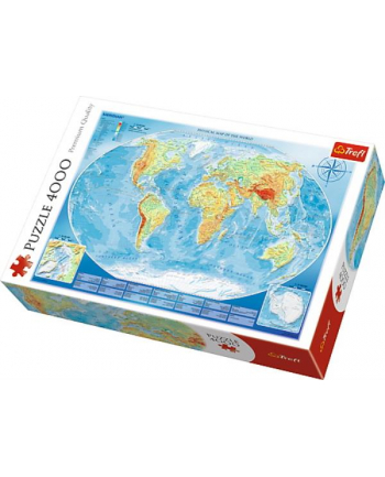 Puzzle 4000el Wielka mapa fizyczna świata Meridian 45007 Trefl