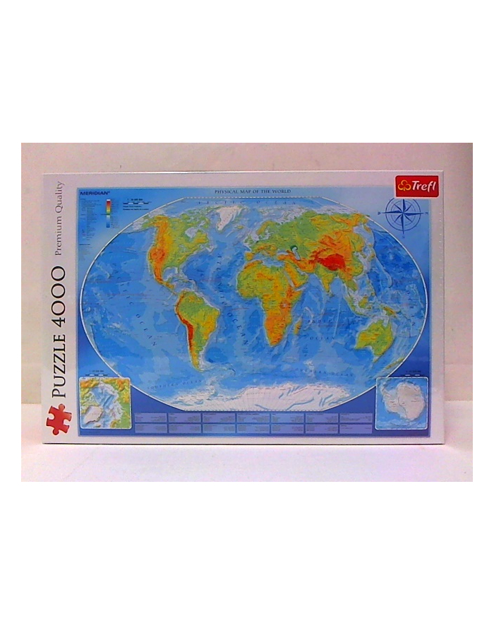 Puzzle 4000el Wielka mapa fizyczna świata Meridian 45007 Trefl główny