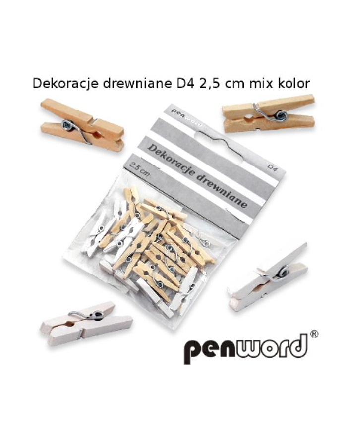 polsirhurt Dekoracje drewniane (spinacz) D4 2.5cm mix kolor główny