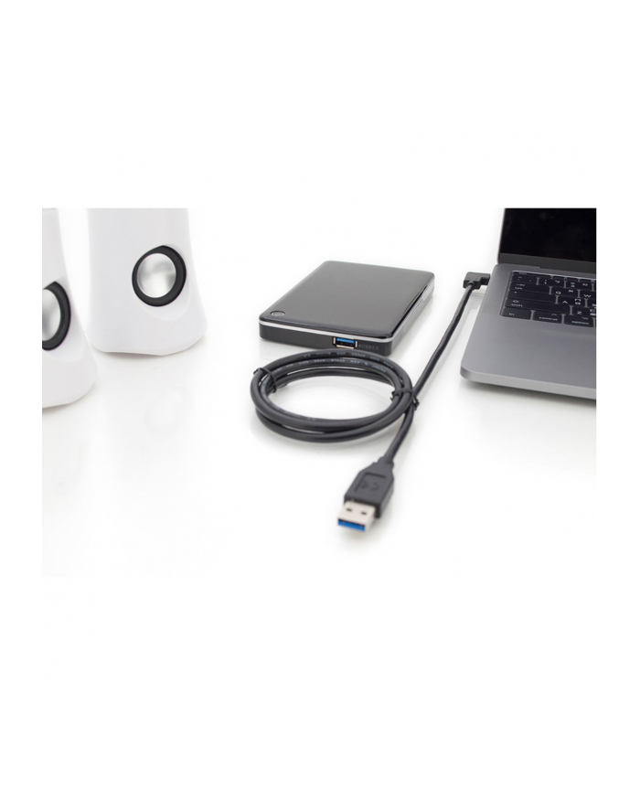 assmann Kabel połączeniowy USB 3.1 Gen.2 SuperSpeed+ 10Gbps Typ-C 90 stopni /USB A M/M, PD kątowy czarny 1m główny