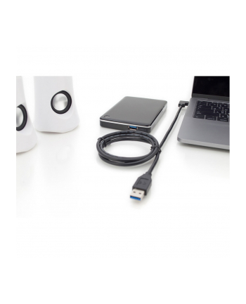 assmann Kabel połączeniowy USB 3.1 Gen.2 SuperSpeed+ 10Gbps Typ-C 90 stopni /USB A M/M, PD kątowy czarny 1m