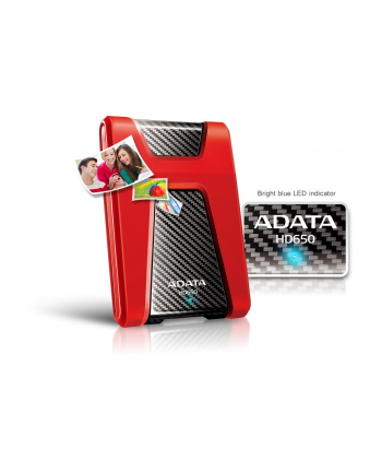 adata DashDrive Durable HD650 1TB 2.5'' USB3.0 Czerwony