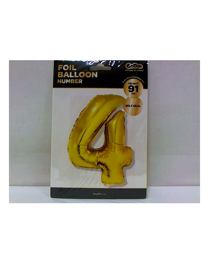 godan Balon foliowy Cyfra 4, złota, 85cm, FG-C85Z4     . główny