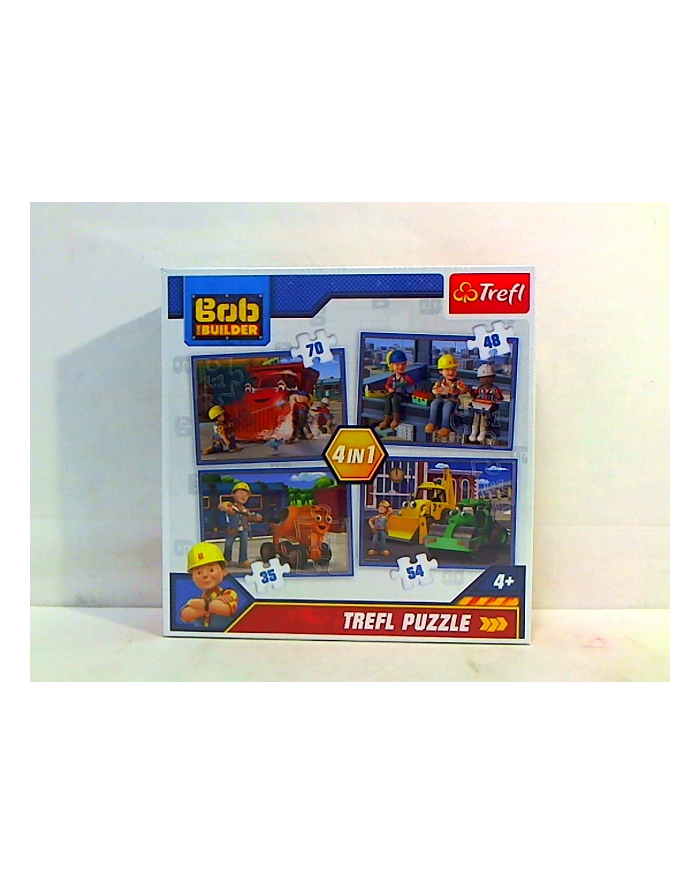 trefl Puzzle 4w1 PRACOWITY DZIEŃ BOB BUDOWNICZY 34270 główny