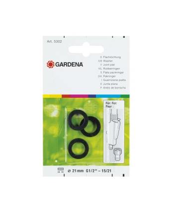 Gardena płaska uszczelka, 3 sztuki (5302)