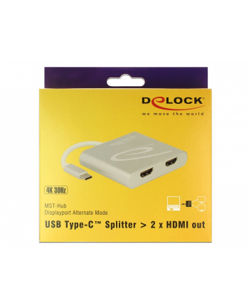 DeLOCK Type-C > 2x HDMI 4K - Splitter 30hz
