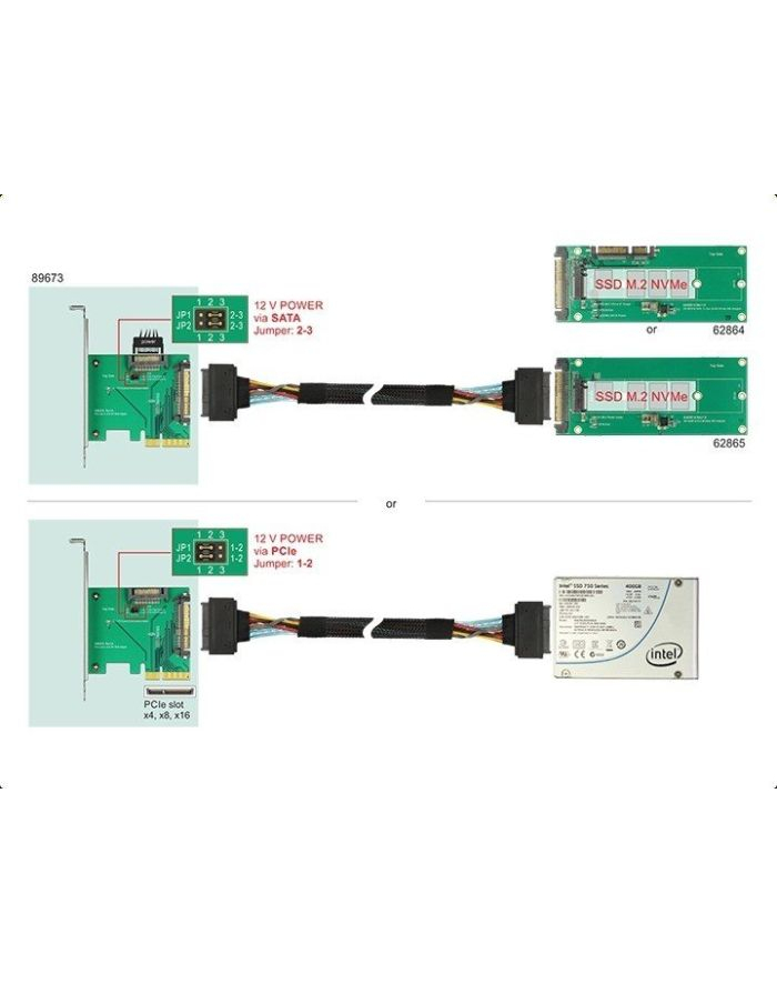 DeLOCK PCIe x4 card>1x int. NVMe St - SFF-8639 główny