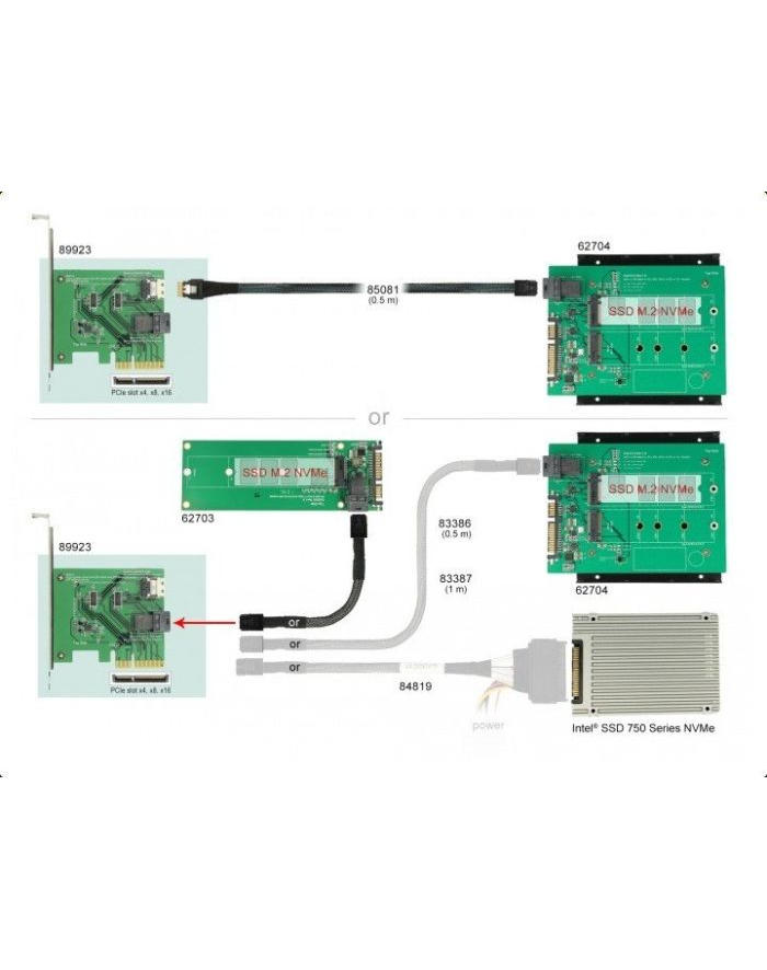 DeLOCK PCIe x4 NVMe-1xSFF-8654 4i 1 x intern SFF-8643 LP główny