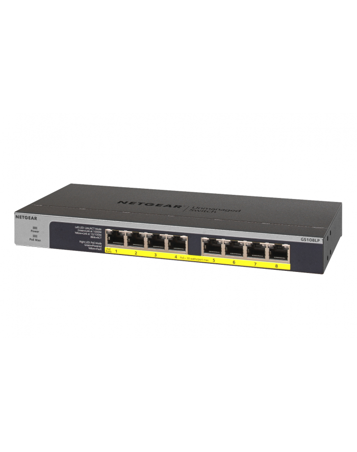 Netgear GS108LP PoE/GE/UNM/08 - 8x PoE+, PoE-Budget 60,5W główny