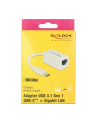 DeLOCK USB 3.1 with USB C St> RJ45 Bu white - nr 9