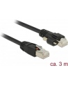 DeLOCK Patch cable m. Schraube Cat.6 3m black - nr 3