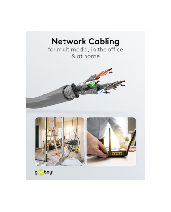 goobay Patch cable CAT6a SFTP Copper gray 50m