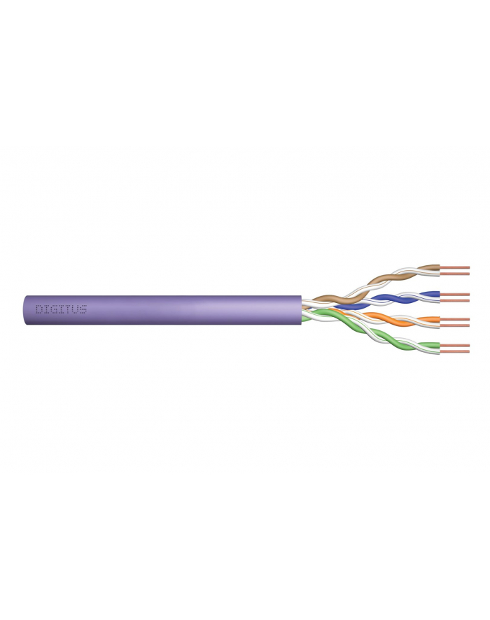 digitus Kabel teleinformatyczny, instalacyjny, U/UTP kat.6, drut, miedziany, PVC, 305m, fioletowy główny