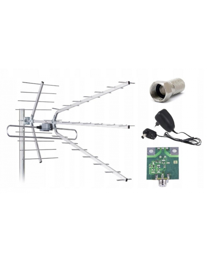 LIBOX Antena kierunkowa DVB-T ze wzmacniaczem sygnału Combo LB2100W |VHF,UHF,LTE główny