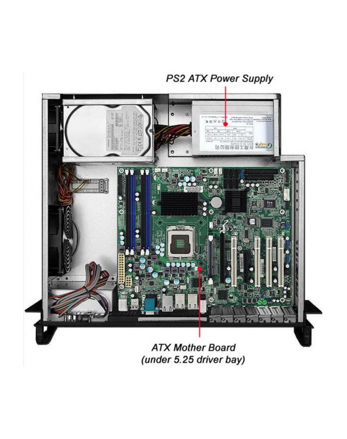 Techly Obudowa serwerowa ATX rack 19'' 4U głębokość 356 mm czarna główny