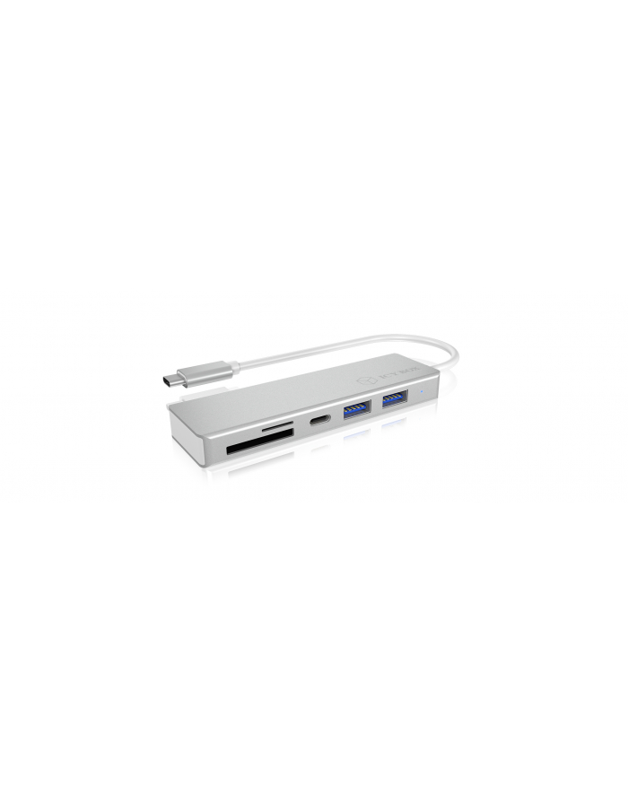 IcyBox 3-portowy Hub USB Type-C (2x Type-C and 1x Type-A), czytnik kart główny