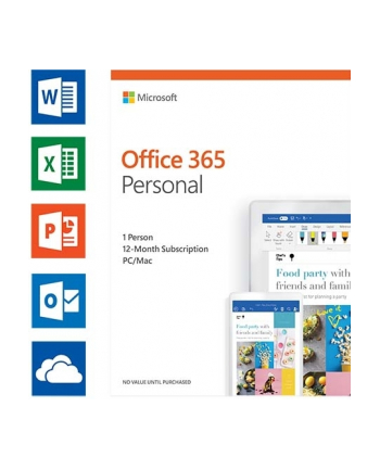 Microsoft Office 365 Personal English EuroZone Subscr 1YR Medialess P4