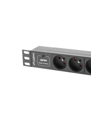 Lanberg  listwa zasilająca Rack PDU 10'' 1U 16A, 3x 230v PL 2m, czarna