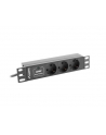 Lanberg  listwa zasilająca Rack PDU 10'' 1U 10A, 3x 230v Shucko 2m, czarna - nr 1