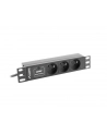 lanberg Listwa zasilająca Rack PDU 10 1U 3x PL 2m 10A czarna C14 - nr 1