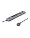 qoltec Listwa antyprzepięciowa Quick Switch, 6 gniazd, 1,8m, szara - nr 5