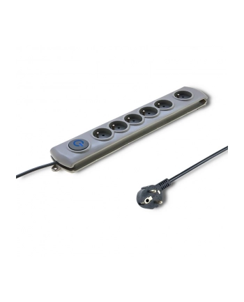 Qoltec Listwa antyprzepięciowa Quick Switch | 6 gniazda | szary | 3m