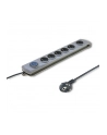 qoltec Listwa antyprzepięciowa Quick Switch, 6 gniazd, 3m, szara - nr 1