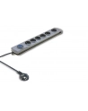 qoltec Listwa antyprzepięciowa Quick Switch, 6 gniazd, 3m, szara - nr 4