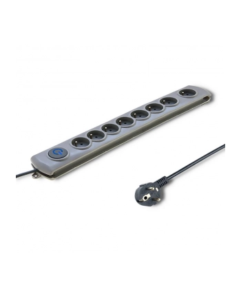Qoltec Listwa antyprzepięciowa Quick Switch | 8 gniazd | szara | 3m