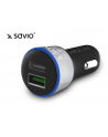 SAVIO SA-06/B Ładowarka samochodowa ze wsparciem Quick Charge 3.0, 2xUSB, czarny - nr 1