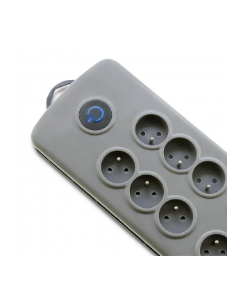 Qoltec Listwa antyprzepięciowa Quick Switch | 8 gniazd | szary | 2.5m