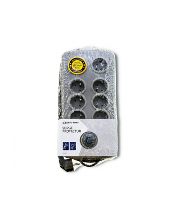 Qoltec Listwa antyprzepięciowa Quick Switch | 8 gniazd | szary | 2.5m