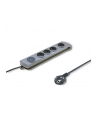Qoltec Listwa antyprzepięciowa Quick Switch | 4 gniazda | szary | 1.5m - nr 1