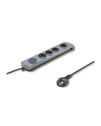 Qoltec Listwa antyprzepięciowa Quick Switch | 4 gniazda | szary | 1.5m