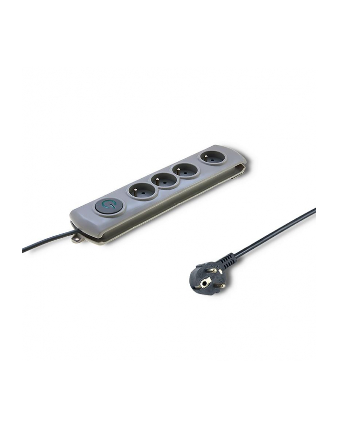 Qoltec Listwa antyprzepięciowa Quick Switch | 4 gniazda | szary | 1.5m główny