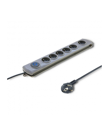 Qoltec Listwa antyprzepięciowa Quick Switch | 6 gniazda | szary | 3m