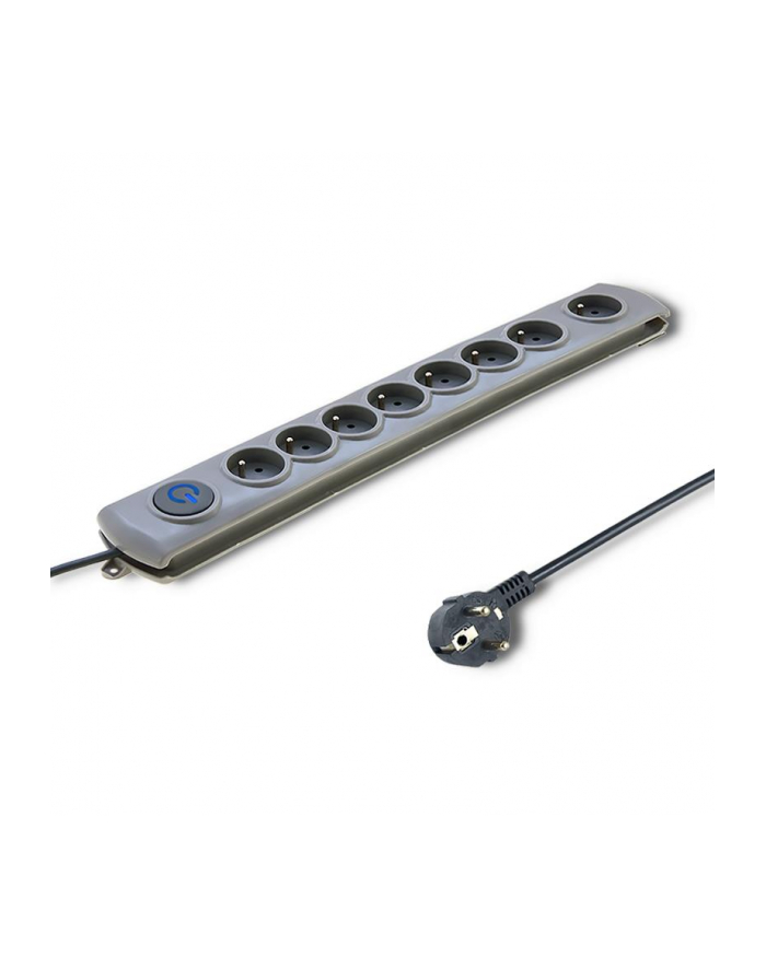 Qoltec Listwa antyprzepięciowa Quick Switch | 8 gniazd | szara |  1,8m główny
