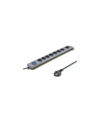 Qoltec Listwa antyprzepięciowa Quick Switch | 8 gniazd | szara | 3m