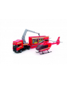 Auto Tir Scania + helikopter 1:48 czerwony TEAMA - nr 1