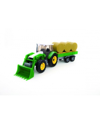 Traktor spychacz + naczepa zielony TEAMA