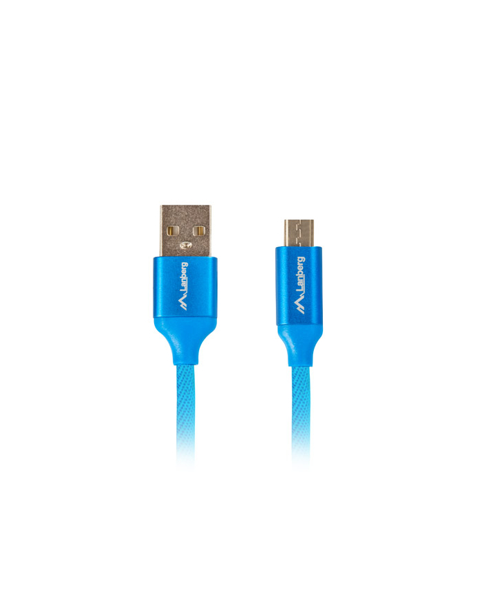 lanberg Kabel Premium USB micro BM - AM 2.0 1m niebieski QC 3.0 główny