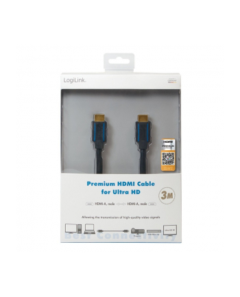 logilink Kabel premium HDMI Ultra HD, 3m