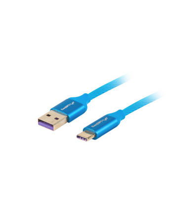 lanberg Kabel Premium USB CM - AM 2.0 1m niebieski 5A, pełna miedź