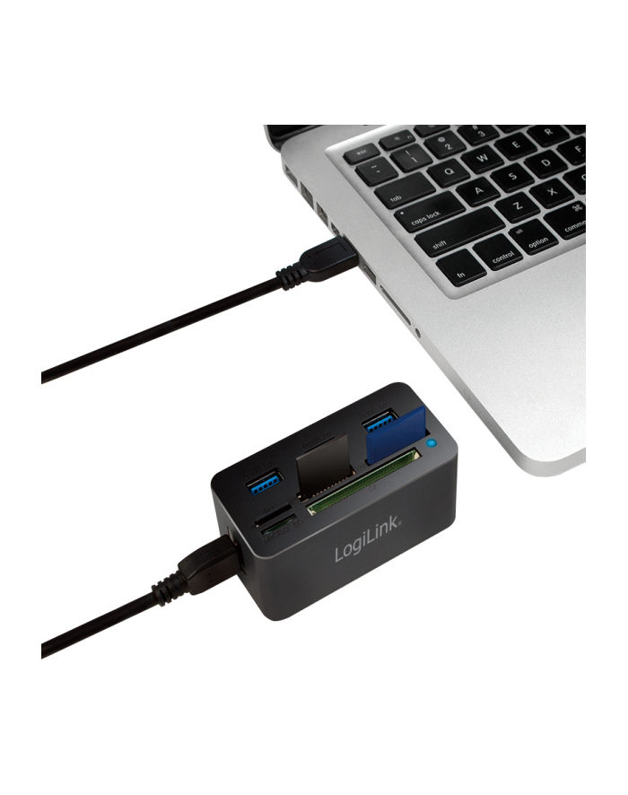 logilink Hub USB 3.0, 3 porty, z czytnikiem kart pamięci główny