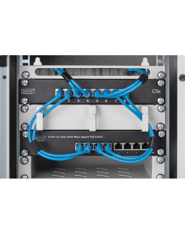 digitus Switch niezarządzalny Gigabit 10 cali Rack 8-portów, 8x10/100/1000Mbps PoE+ af/at 96W główny