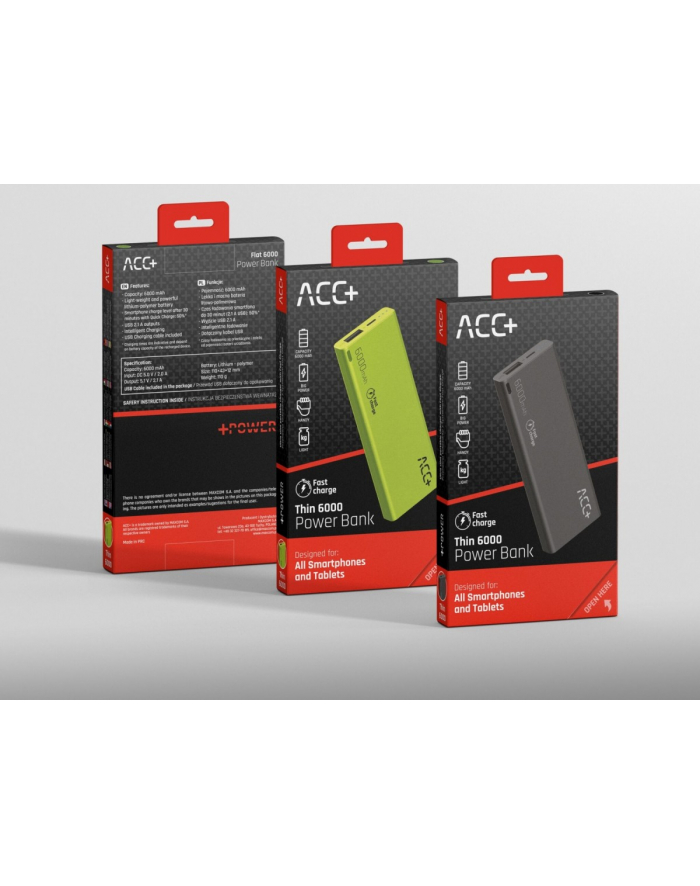 Power Bank ACC+ THIN 6000 mAh zielony główny